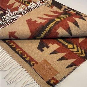 True Grit Southwestern Wool Fringe Blanket